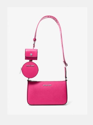 MICHAEL Michael Kors Jet Set Small Saffiano Leather Crossbody Bag with Case for Apple Airpods Pro