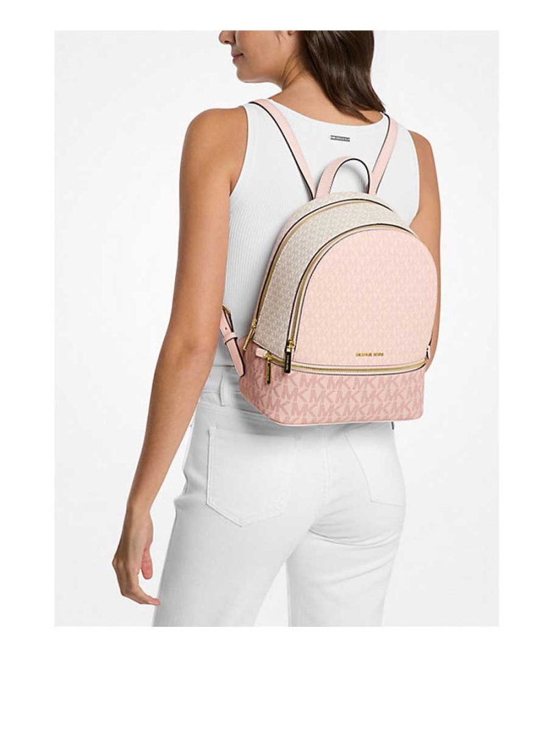MICHAEL Michael Kors Rhea Medium Color-Block Signature Logo Backpack - Image 4