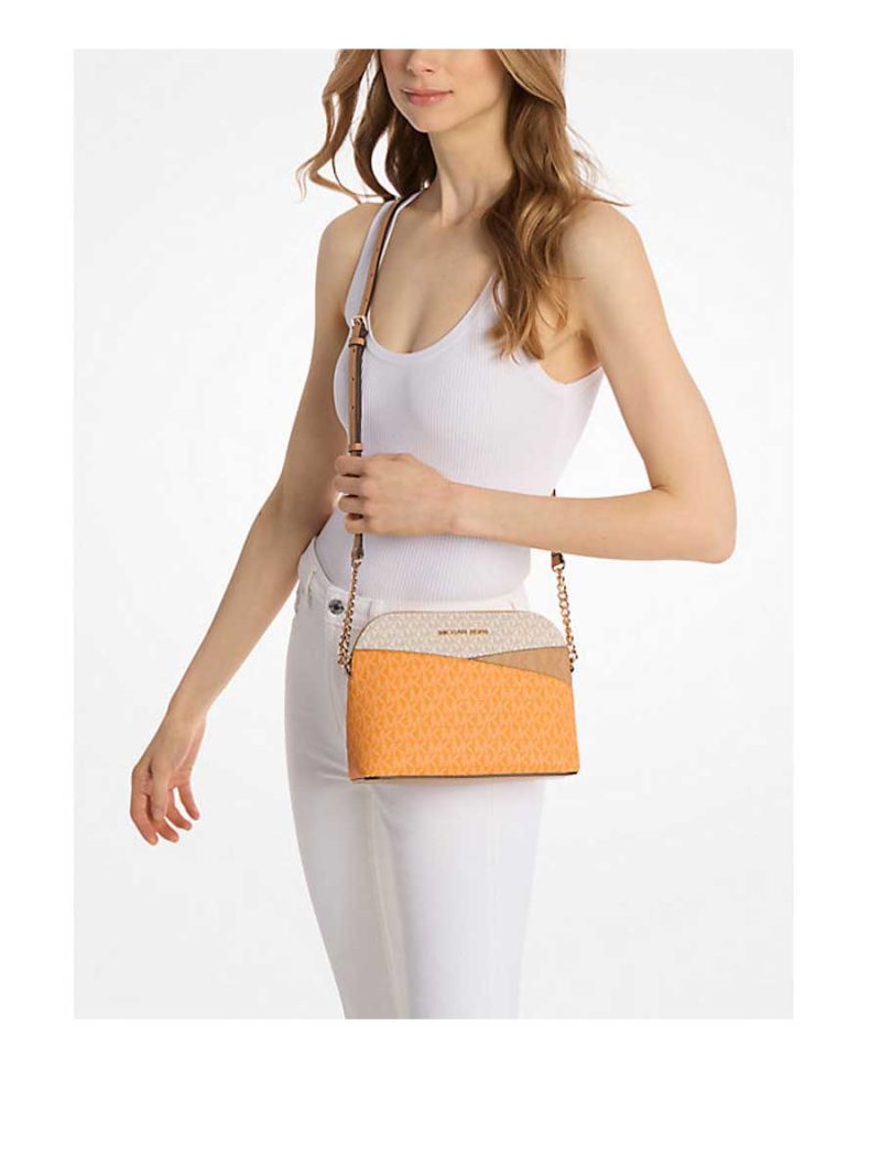 MICHAEL Michael Kors Jet Set Travel Medium Color-Block Signature Logo Crossbody Bag - Image 3