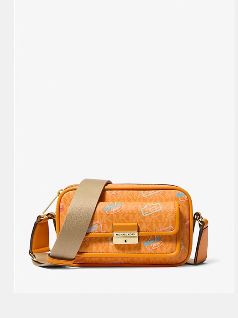 MICHAEL Michael Kors Bradshaw Extra-Small Embellished Signature Logo Camera Crossbody Bag