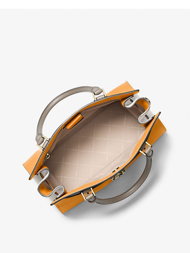 MICHAEL KORS Hamilton Medium Color-Block Leather Satchel - Image 2