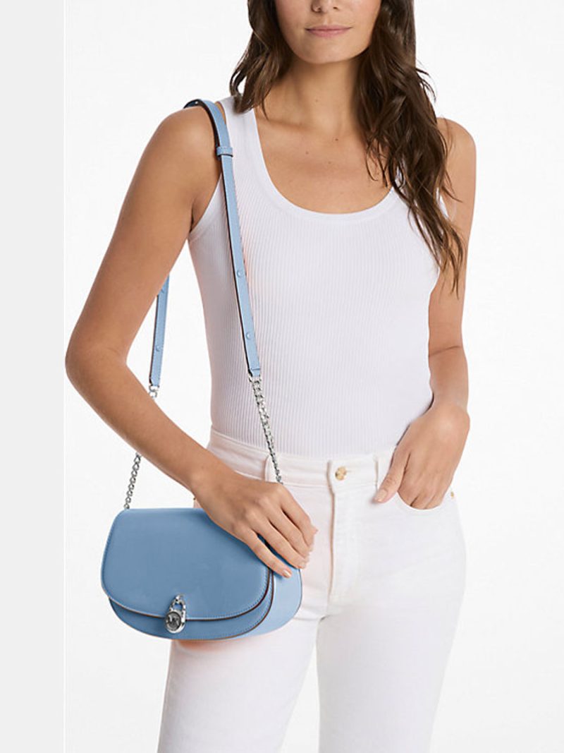 MICHAEL Michael Kors Mila Medium Leather Messenger Bag - Image 3