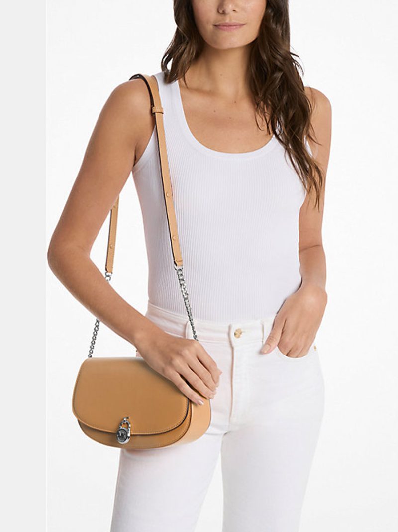 MICHAEL Michael Kors Mila Medium Leather Messenger Bag - Image 3