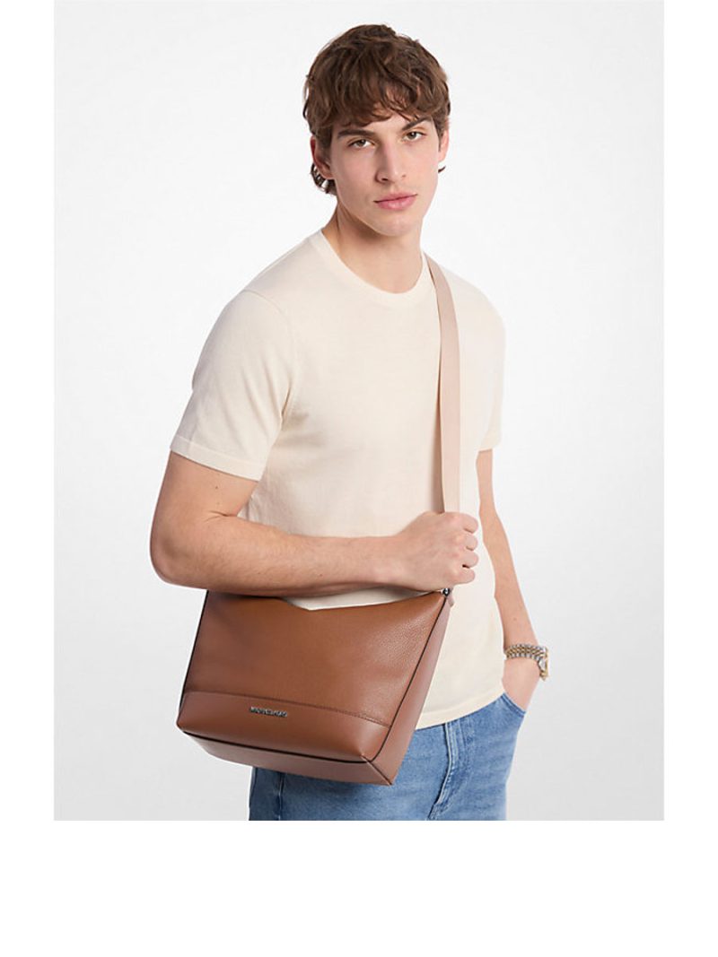 MICHAEL Michael Kors Cooper Pebbled Leather Crescent Bag - Image 3