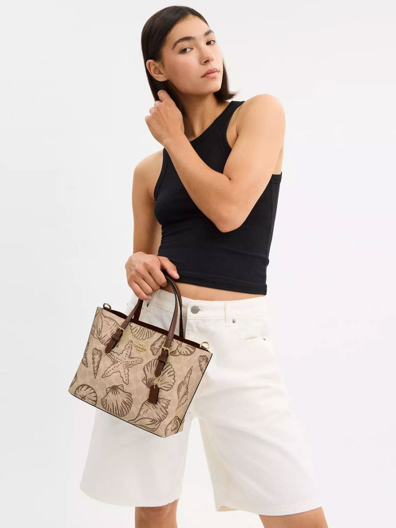 COACH Mollie Tote Bag 25 In Signature Canvas With Shell Print - Image 6