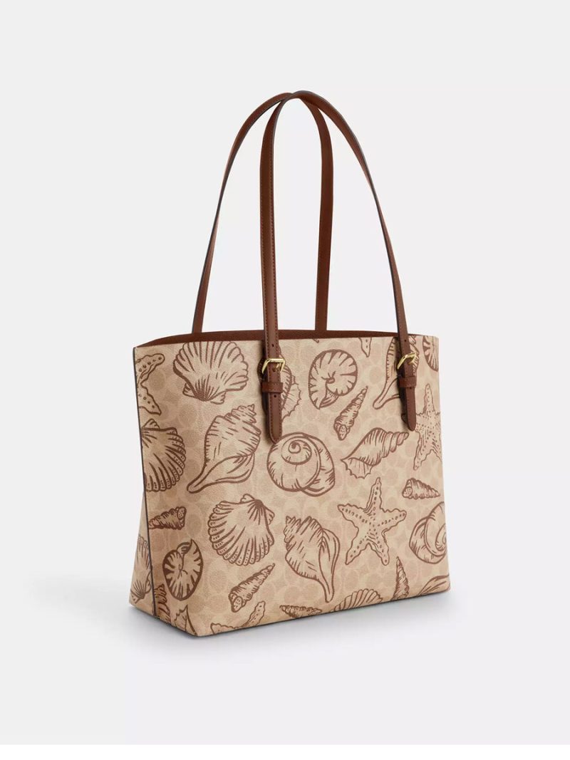 COACH Mollie Tote Bag In Signature Canvas With Shell Print - Image 5