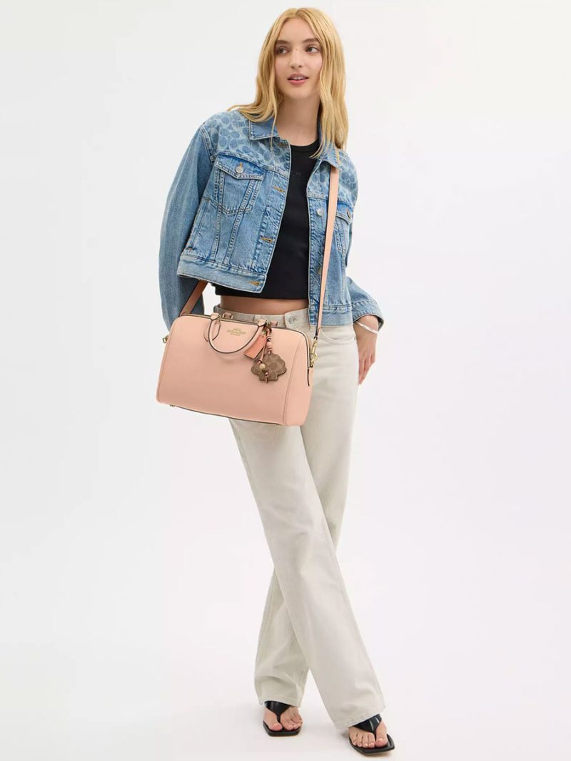 COACH Rowan Large Satchel Bag With Shell Charm - Image 6