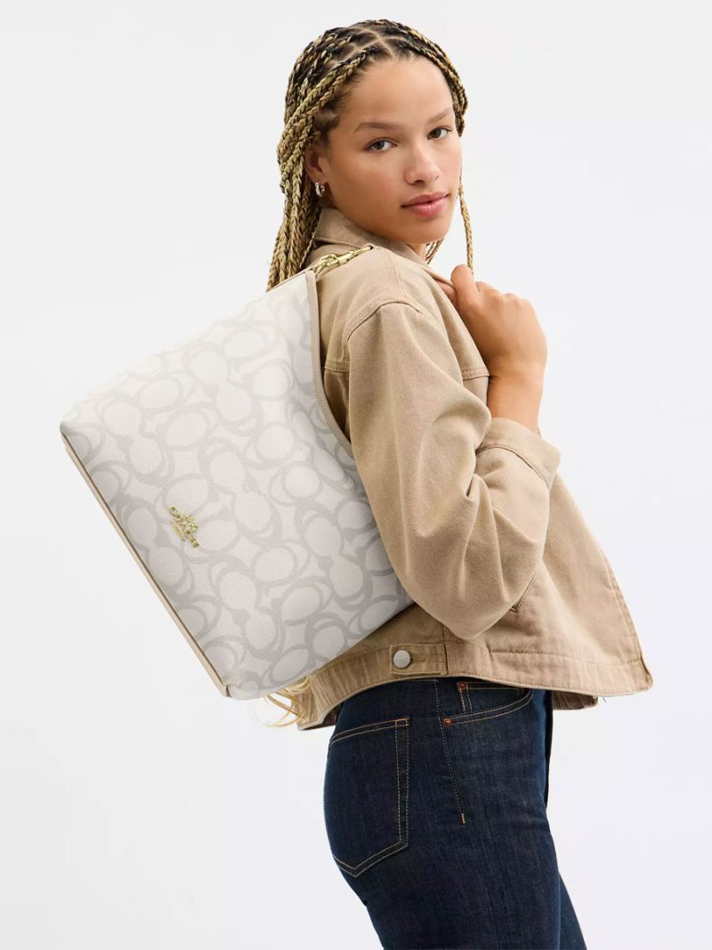 COACH Laurel Large Shoulder Bag In Sketch Signature Canvas - Image 5