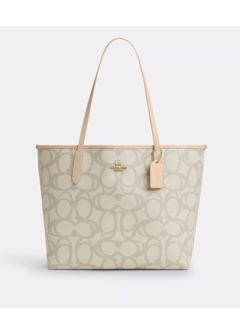 COACH City Tote Bag In Sketch Signature Canvas