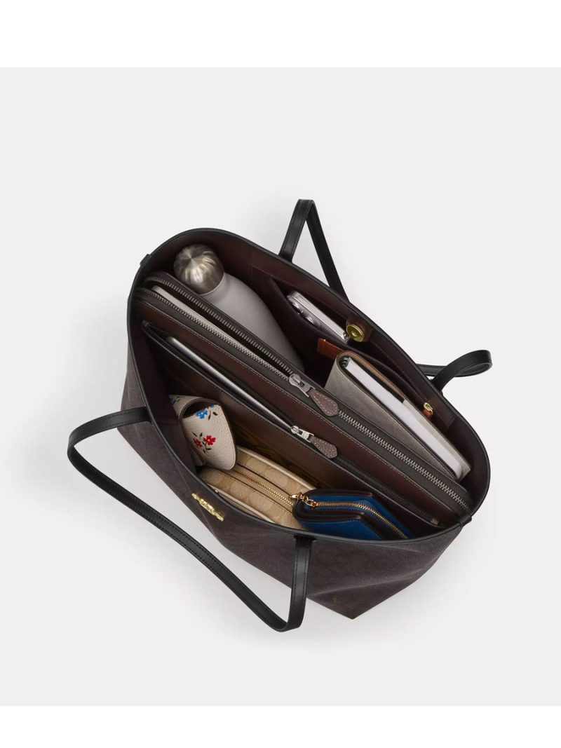COACH City Tote Bag In Sketch Signature Canvas - Image 2