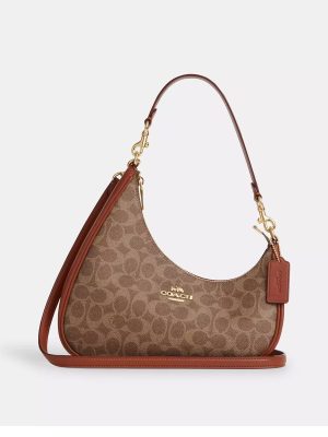 COACH Twisted Teri Shoulder Bag In Signature Canvas