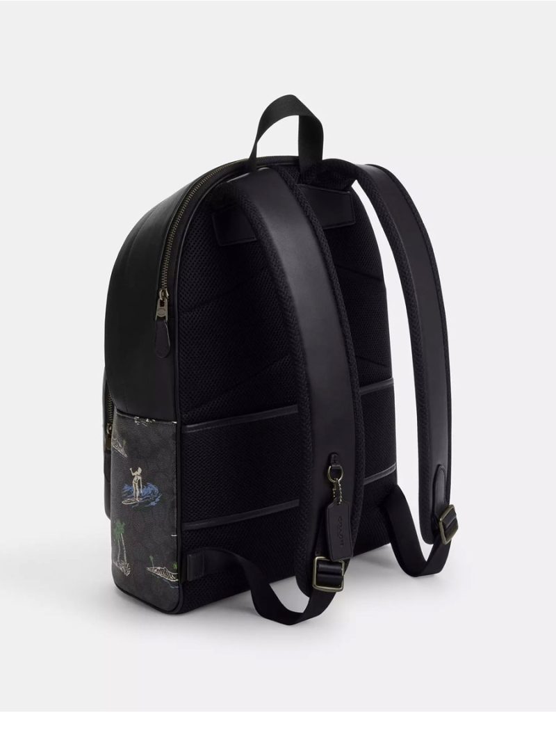 COACH West Backpack In Signature Canvas With Surf Print - Image 4