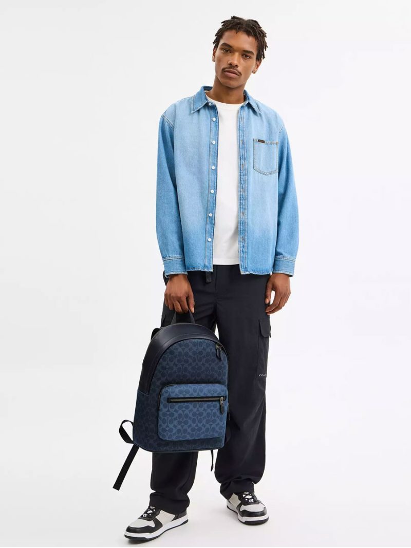 COACH West Backpack In Blocked Signature Canvas - Image 5