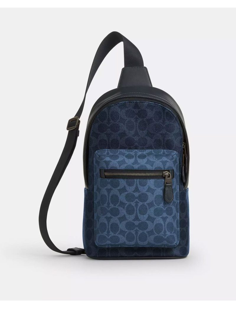 COACH West Pack In Blocked Signature Canvas