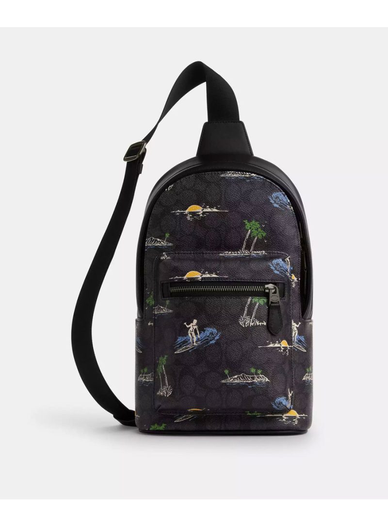 COACH West Pack In Signature Canvas With Surf Print