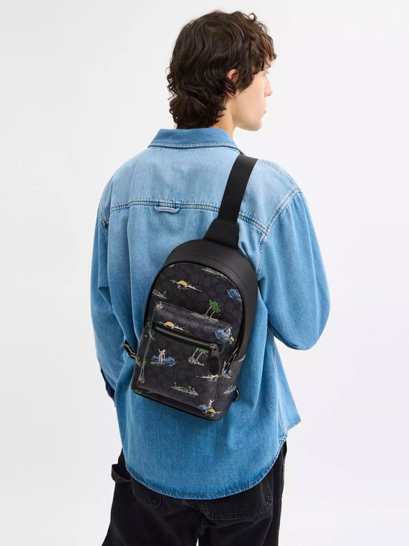 COACH West Pack In Signature Canvas With Surf Print - Image 5
