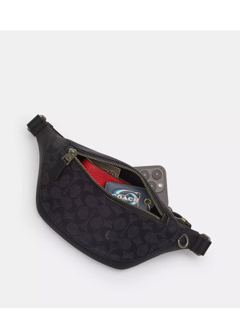 COACH Warren Mini Belt Bag In Blocked Signature Canvas - Image 2