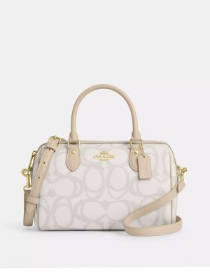 COACH Rowan Satchel Bag In Sketch Signature Canvas