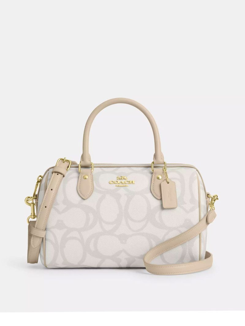 COACH Rowan Satchel Bag In Sketch Signature Canvas