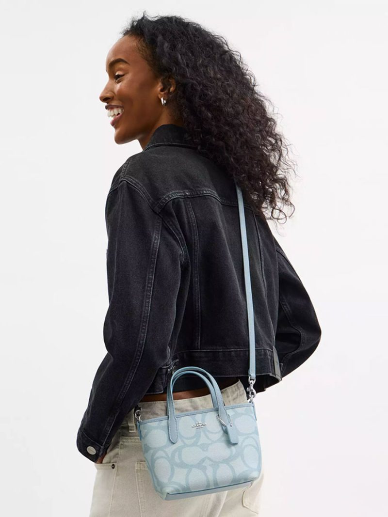 COACH City Mini Tote Bag In Sketch Signature Canvas - Image 6