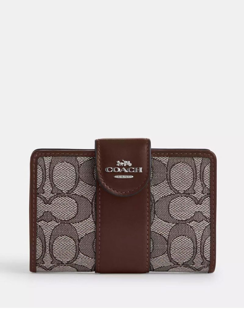 COACH Medium Corner Zip Wallet In Signature Jacquard