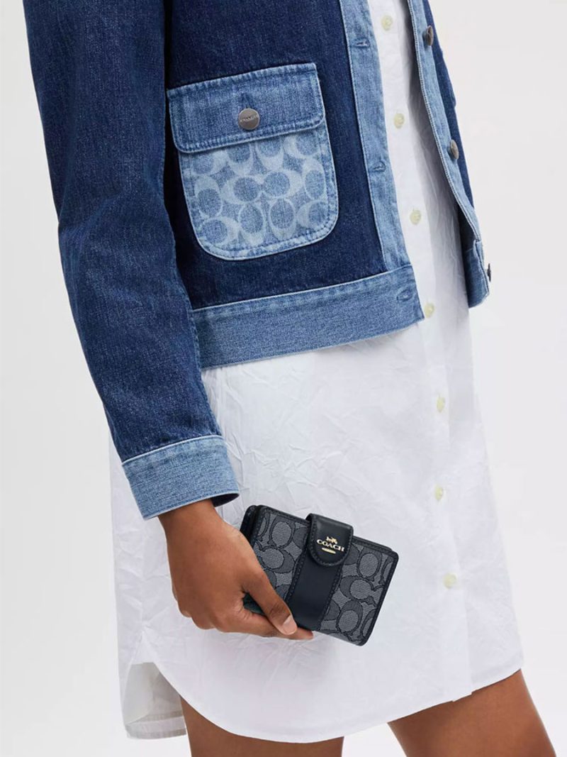 COACH Medium Corner Zip Wallet In Signature Jacquard - Image 3