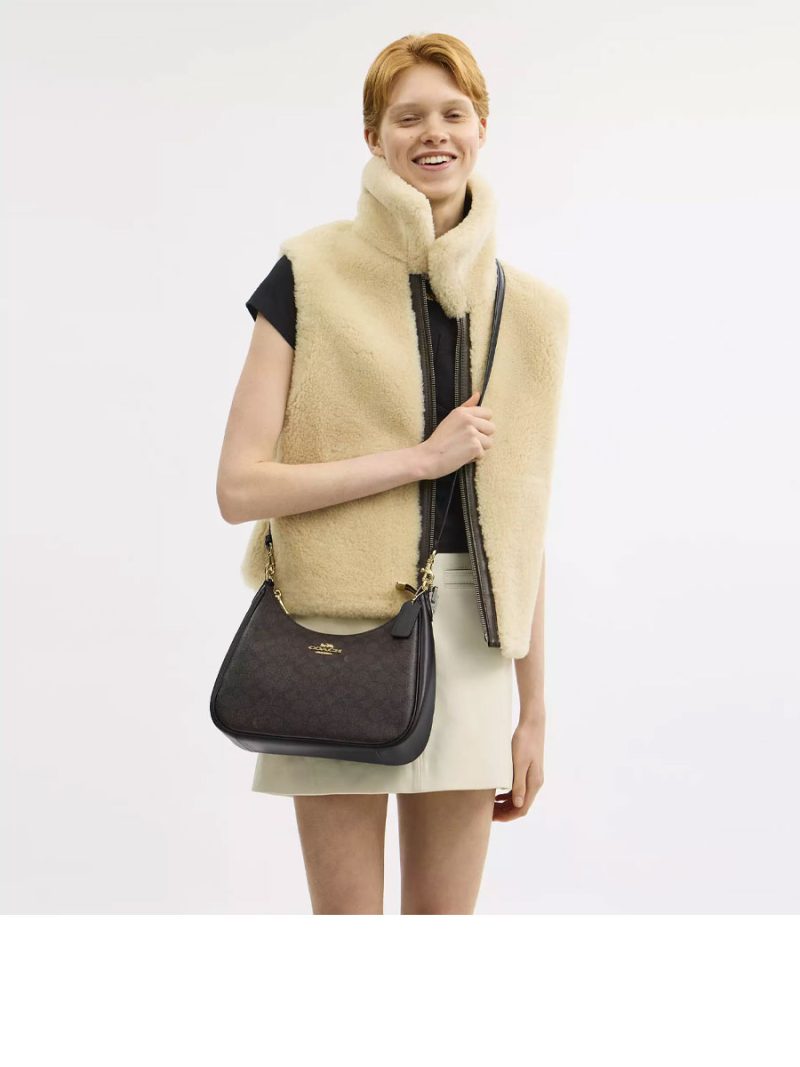 COACH Teri Hobo Bag In Signature Canvas - Image 7
