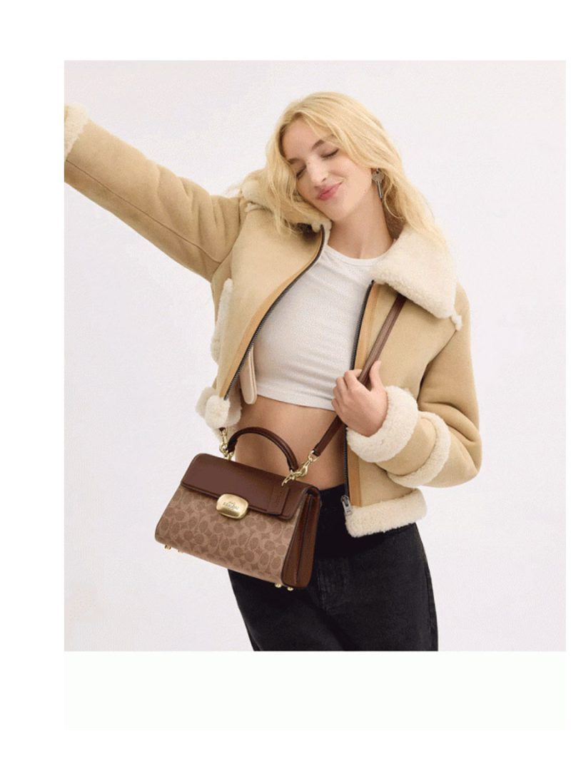 COACH Eliza Top Handle Bag In Signature Canvas - Image 4