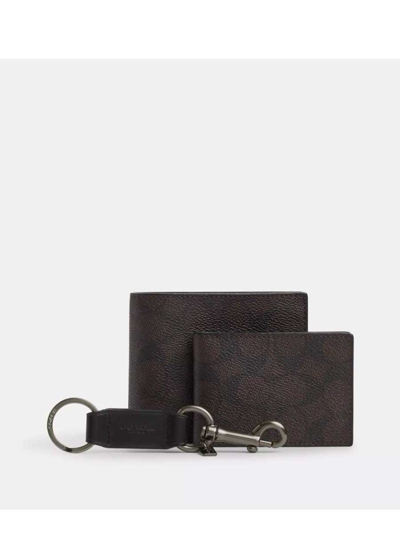 COACH Boxed 3 In 1 Wallet Gift Set In Signature Canvas - Image 2
