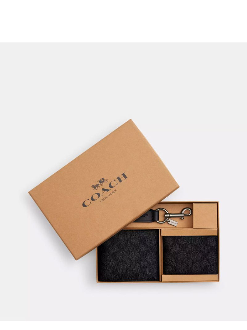 COACH Boxed 3 In 1 Wallet Gift Set In Signature Canvas
