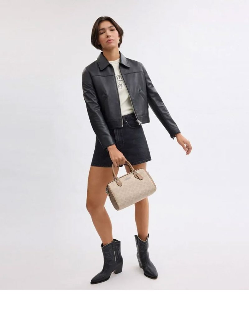 COACH Rowan Satchel Bag In Blocked Signature Canvas - Image 4