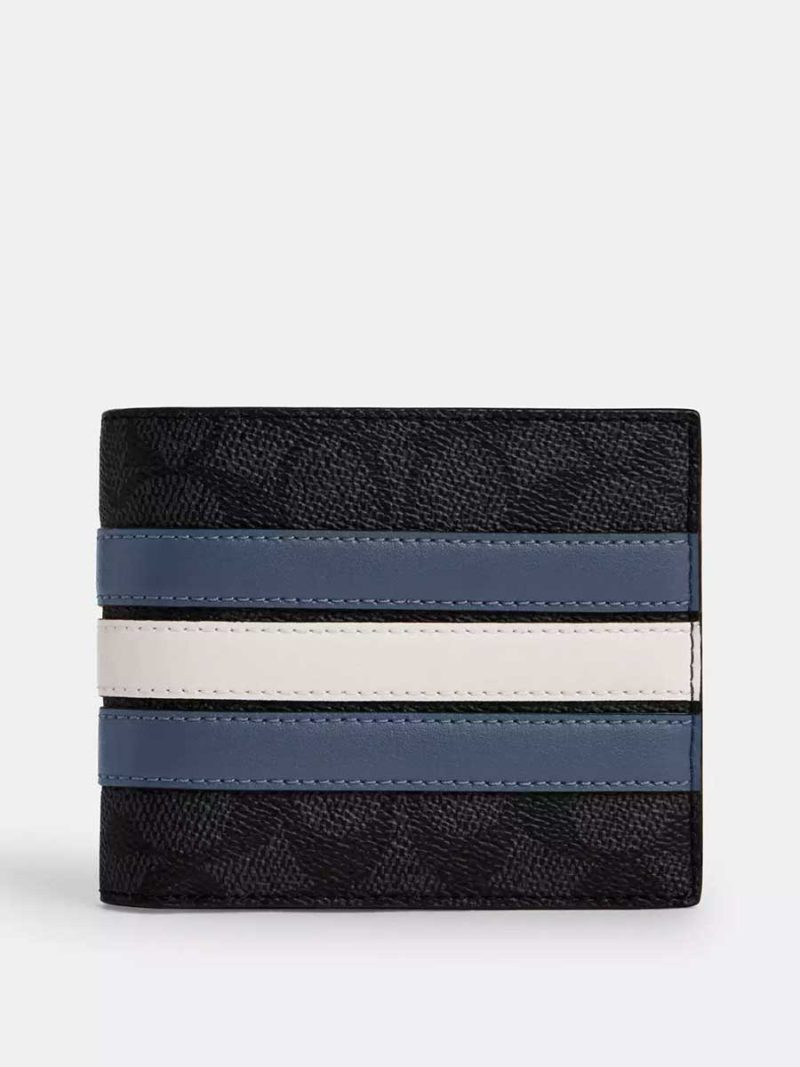 COACH 3 In 1 Wallet In Signature Canvas With Varsity Stripe