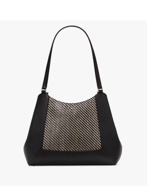 KATE SPADE Lena Straw Triple Compartment Shoulder Bag