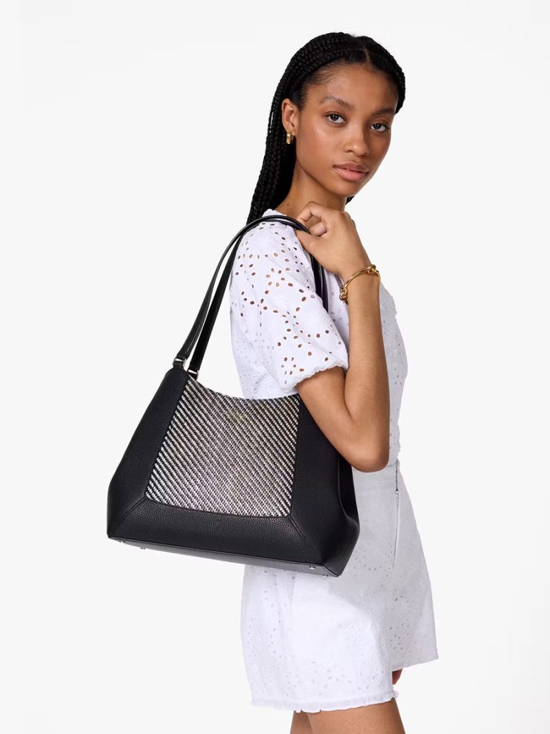 KATE SPADE Lena Straw Triple Compartment Shoulder Bag - Image 4