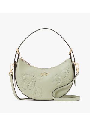KATE SPADE Madison Floral Applique Crescent Shoulder Bag