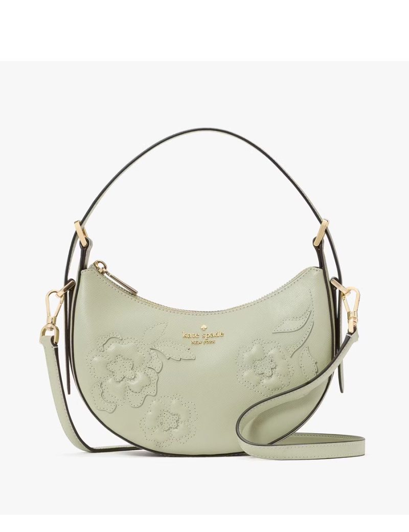 KATE SPADE Madison Floral Applique Crescent Shoulder Bag