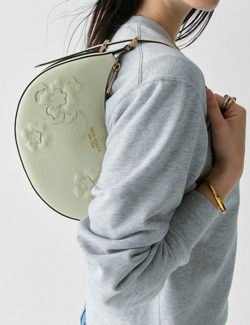 KATE SPADE Madison Floral Applique Crescent Shoulder Bag - Image 5