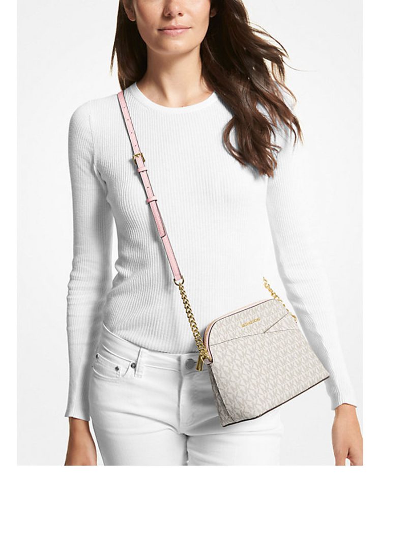 MICHAEL Michael Kors Jet Set Travel Medium Logo Dome Crossbody Bag - Image 3