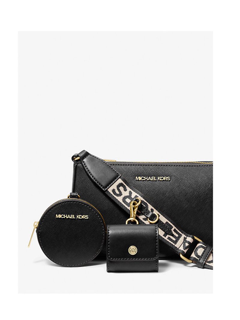 MICHAEL Michael Kors Jet Set Saffiano Leather Crossbody Bag with Case for Apple Airpods Pro® - Image 3
