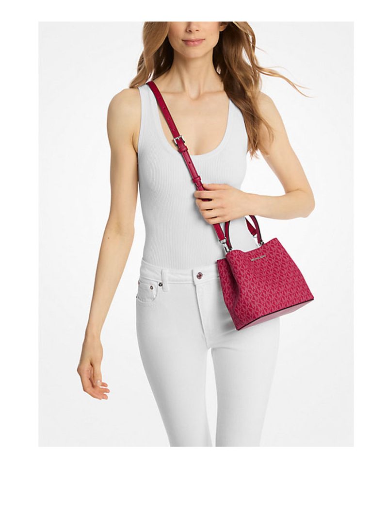 MICHAEL Michael Kors Pratt Small Signature Logo Convertible Shoulder Bag - Image 3