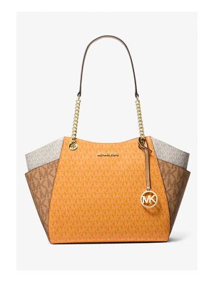 MICHAEL Michael Kors Jet Set Large Color-Block Signature Logo Shoulder Bag