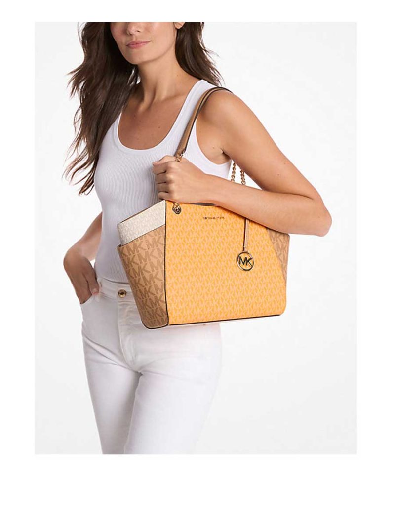 MICHAEL Michael Kors Jet Set Large Color-Block Signature Logo Shoulder Bag - Image 3