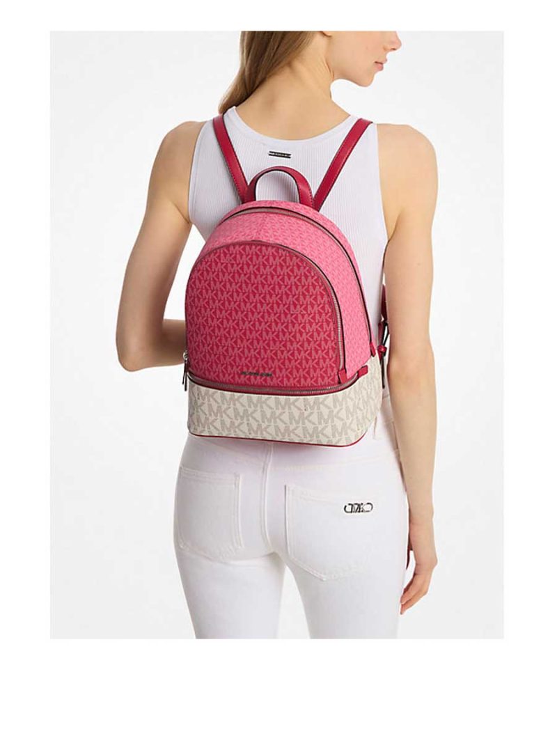 MICHAEL Michael Kors Rhea Medium Color-Block Signature Logo Backpack - Image 3