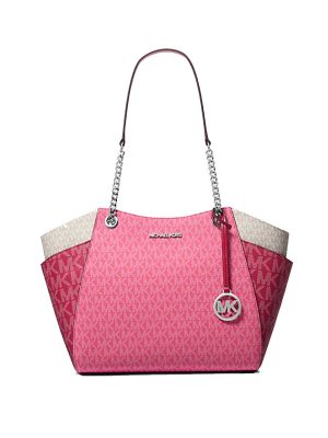 MICHAEL Michael Kors Jet Set Large Color-Block Signature Logo Shoulder Bag