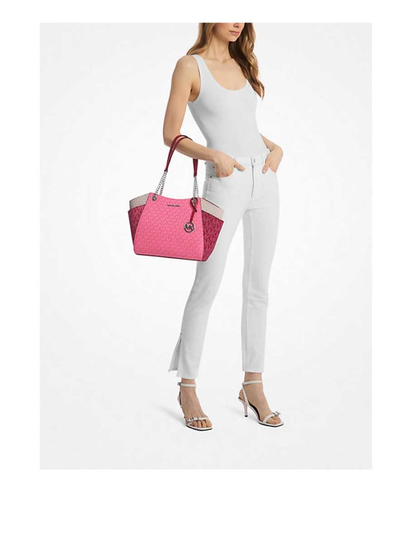 MICHAEL Michael Kors Jet Set Large Color-Block Signature Logo Shoulder Bag - Image 3
