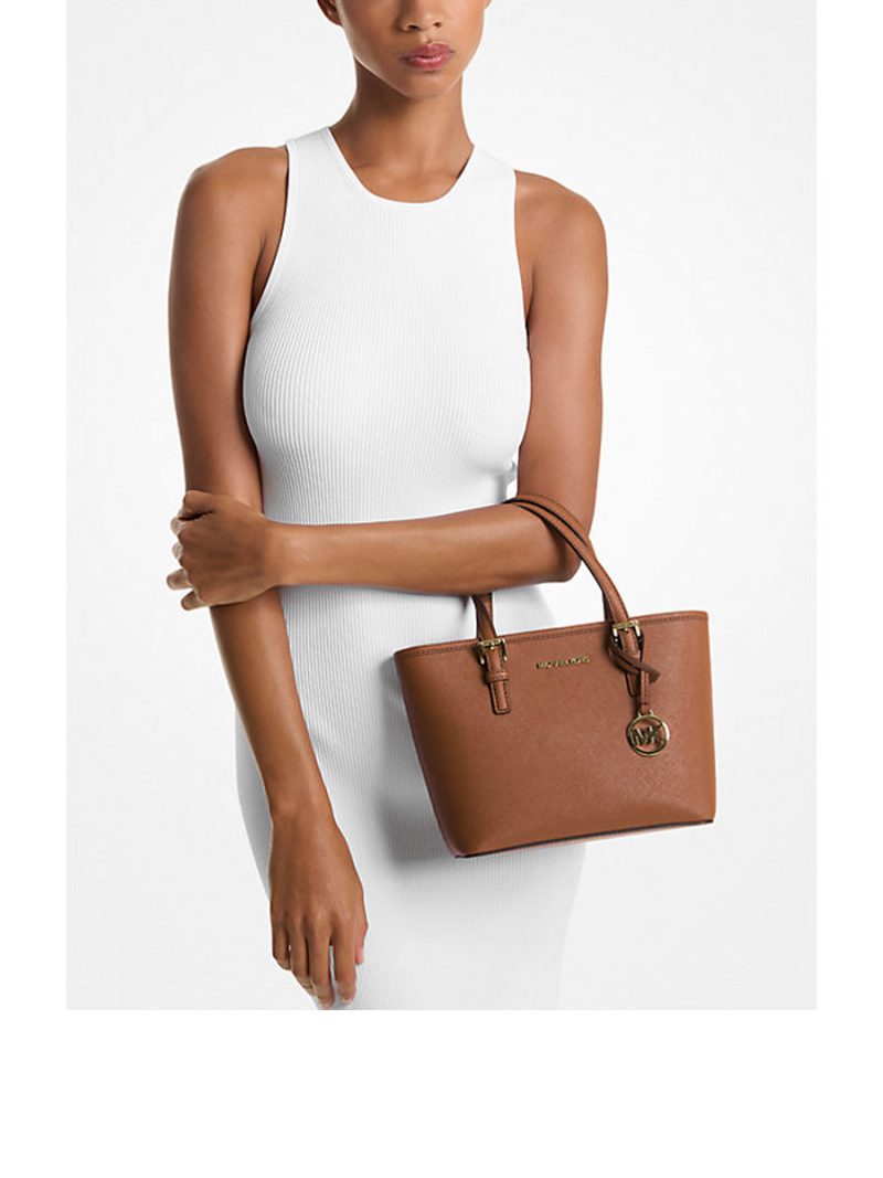 MICHAEL Michael Kors Jet Set Travel Extra-Small Saffiano Leather Top-Zip Tote Bag - Image 4