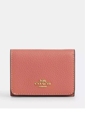 COACH Card Holder Wallet In Signature Canvas With Floral Print