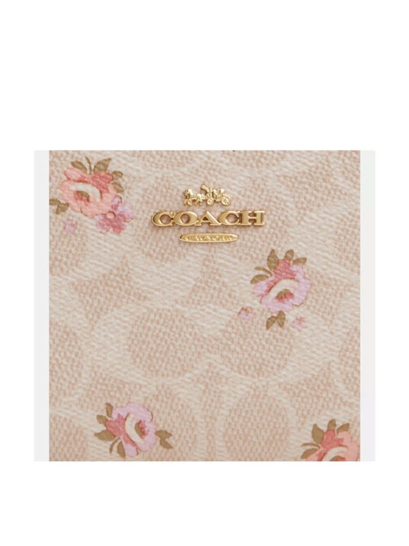 COACH Snap Wallet In Signature Canvas With Floral Print - Image 3