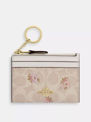 COACH Mini Skinny Id Case In Signature Canvas With Floral Print