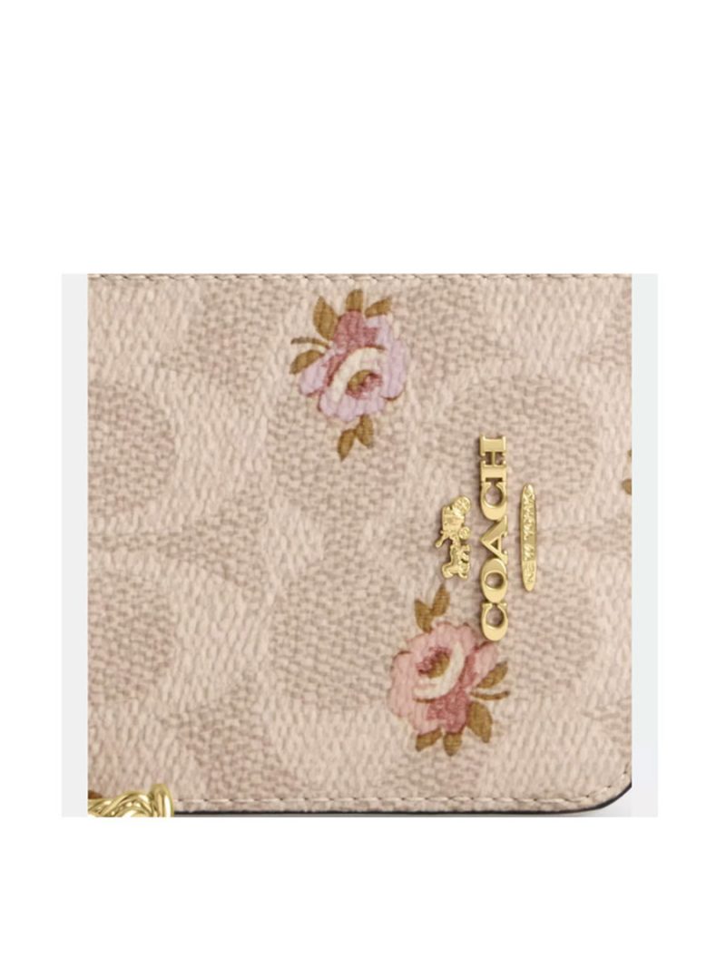 COACH Zip Card Case In Signature Canvas With Floral Print - Image 2
